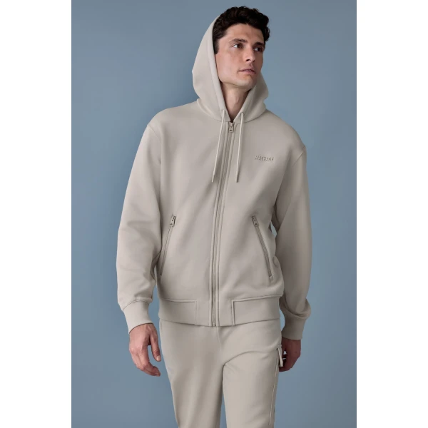 Mackage Krystos Double-Face Jersey Zip-Up Hoodie in Trench