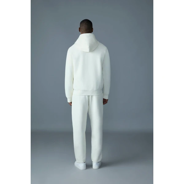 Mackage Krystos Double-Face Jersey Zip-Up Hoodie in White