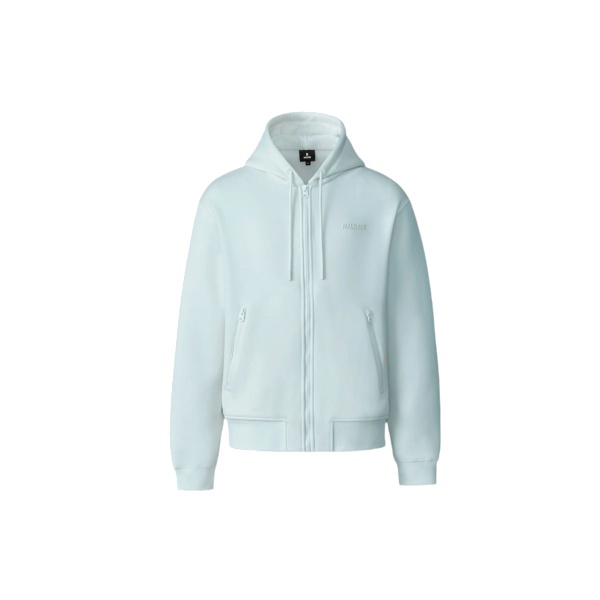 Mackage Krystos Double-Face Jersey Zip-Up Hoodie in White