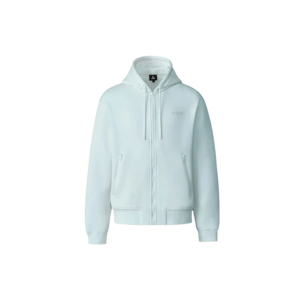 Krystos Double-Face Jersey Zip-Up Hoodie in White