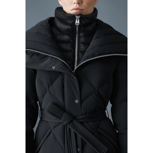 Mackage Laurella 2-In-1 Light Down Belted Coat in Black
