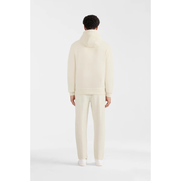 Mackage Ledger-K Brushed Knit Hoodie in Cream, view 5 | Sweatshirts | Coveti