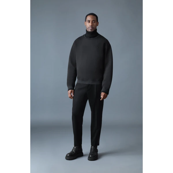 Mackage Legend Knit Cotton-Blend Turtleneck Sweater in Black