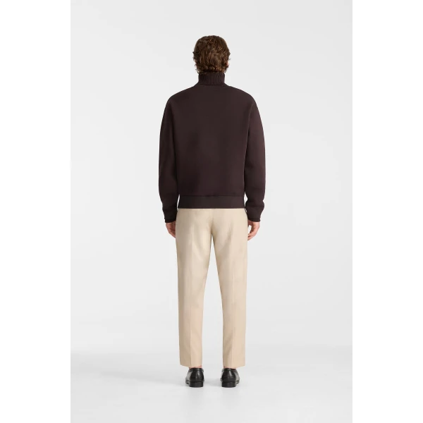 Mackage Legend Knit Cotton-Blend Turtleneck Sweater in Coffee
