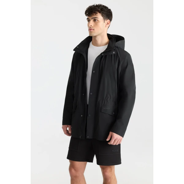 Mackage Lionel Medium-Length Rain Jacket in Black