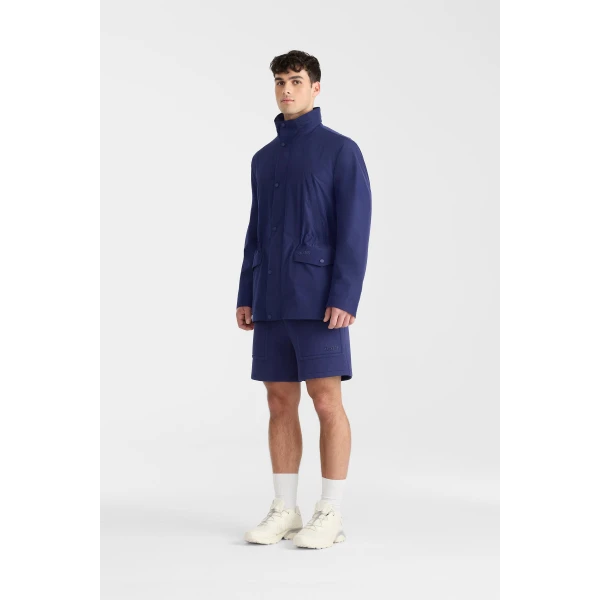 Mackage Lionel Medium-Length Rain Jacket in Mineral Blue