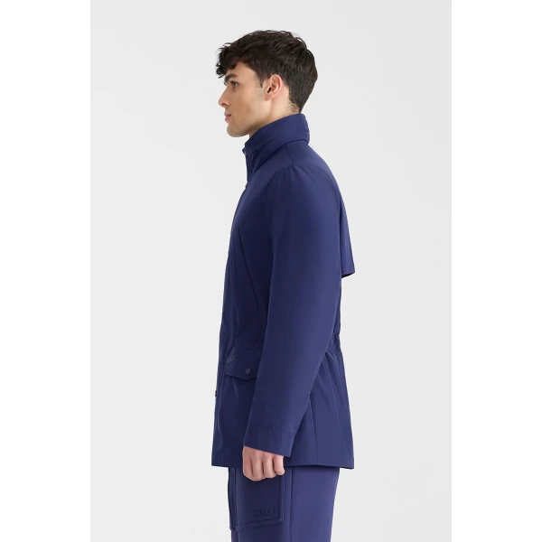 Mackage Lionel Medium-Length Rain Jacket in Mineral Blue