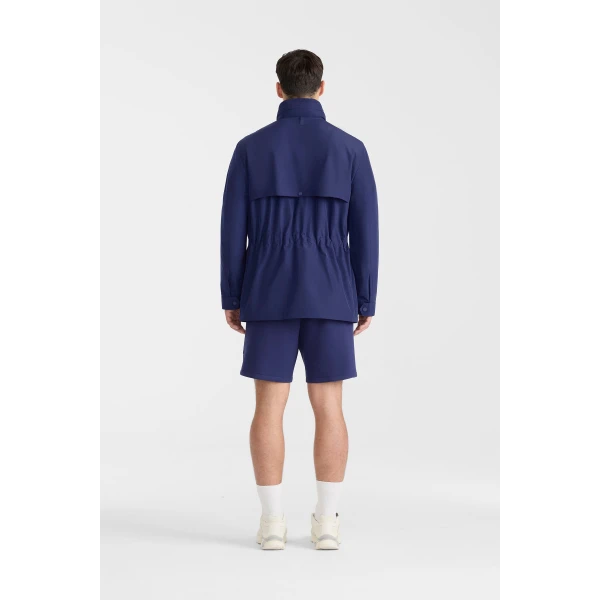 Mackage Lionel Medium-Length Rain Jacket in Mineral Blue