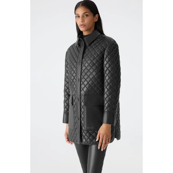 Mackage Litzy Quilted Leather Jacket in Black