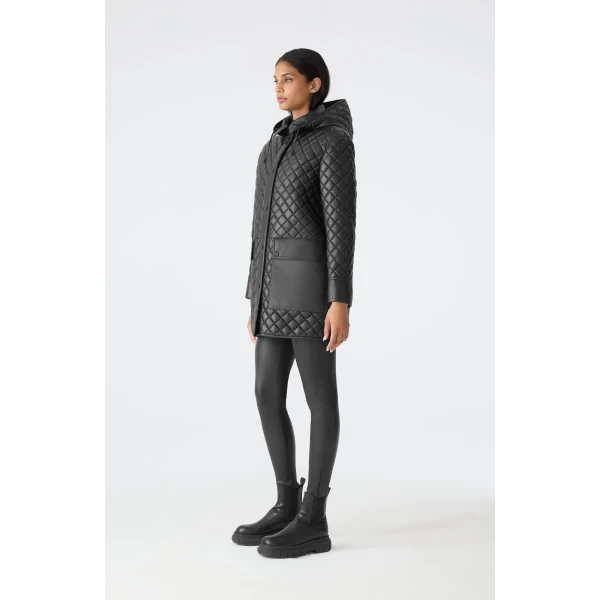 Mackage Litzy Quilted Leather Jacket in Black