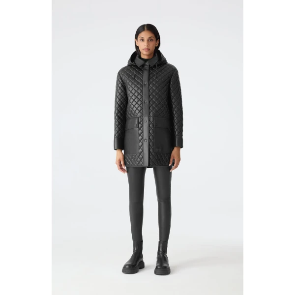 Mackage Litzy Quilted Leather Jacket in Black
