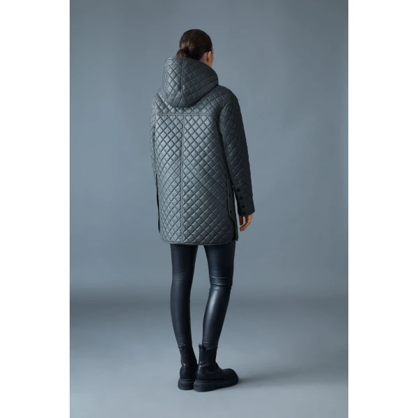 Mackage Litzy Quilted Leather Jacket in Carbon