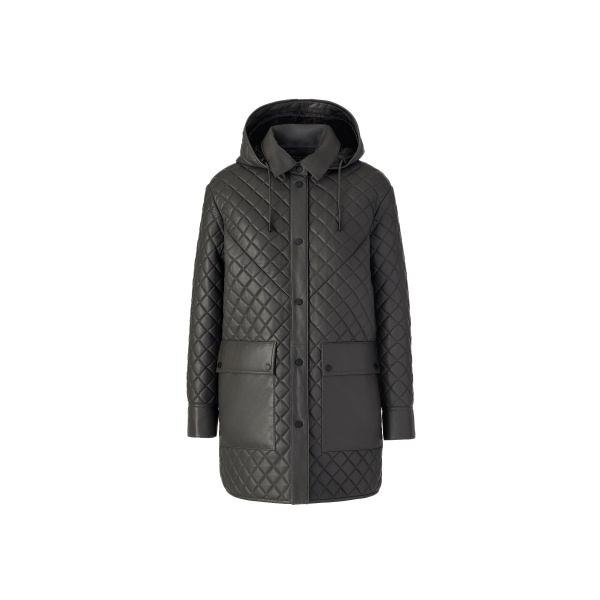 Mackage Litzy Quilted Leather Jacket in Carbon
