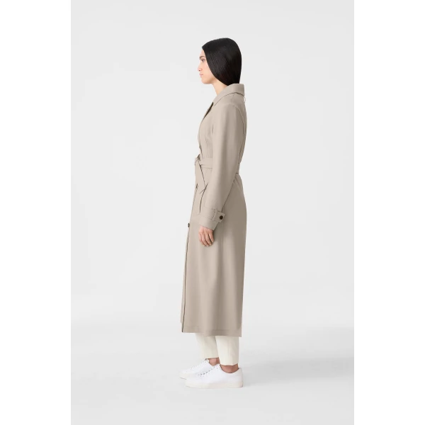 lorna wool gabardine trench coat taupe