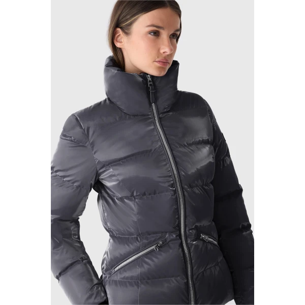 Mackage Madalyn-GLO High-Gloss Down Jacket in Carbon