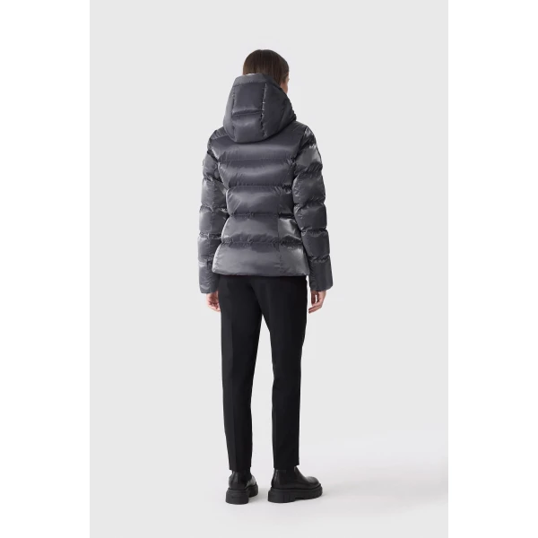 Mackage Madalyn-GLO High-Gloss Down Jacket in Carbon