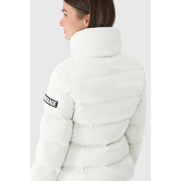 Mackage Madalyn-GLO High-Gloss Down Jacket in Cream