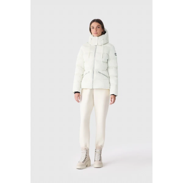 Mackage Madalyn-GLO High-Gloss Down Jacket in Cream