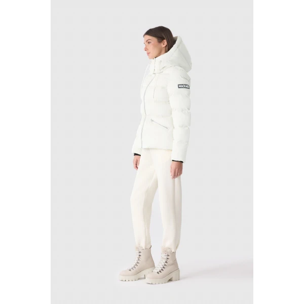 Mackage Madalyn-GLO High-Gloss Down Jacket in Cream