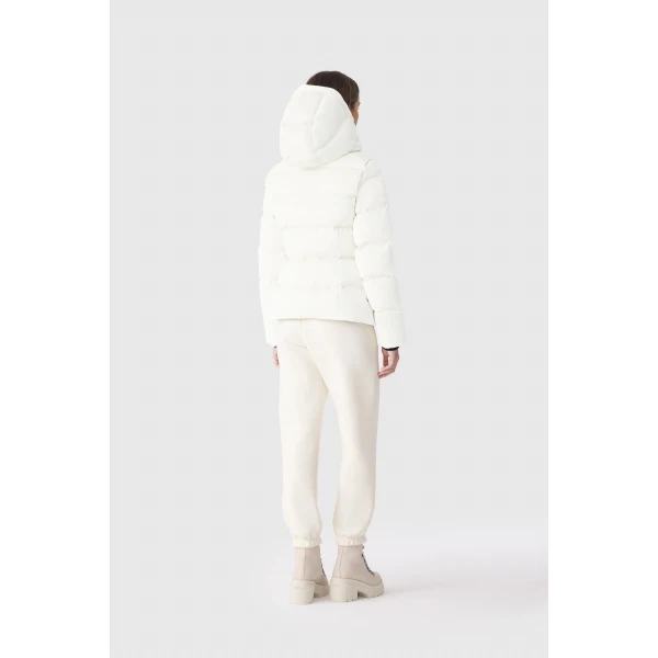 Mackage Madalyn-GLO High-Gloss Down Jacket in Cream