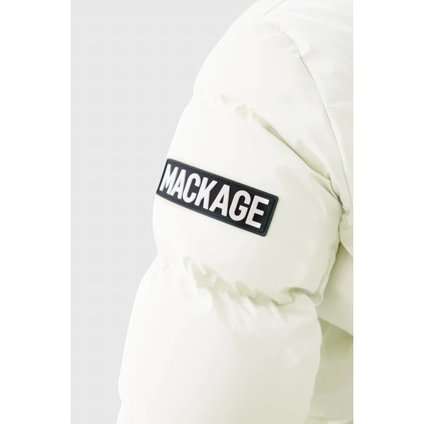 Mackage Madalyn-GLO High-Gloss Down Jacket in Cream