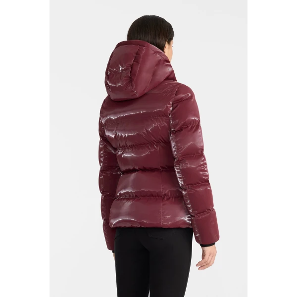 Mackage Madalyn-GLO High-Gloss Down Jacket in Garnet