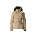 Mackage Madalyn-GLO High-Gloss Down Jacket in Light Camel