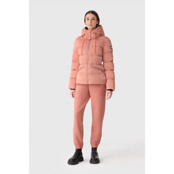 Mackage Madalyn-GLO High-Gloss Down Jacket in Muted Clay