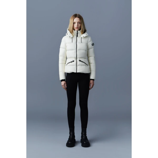 Mackage Madalyn Lustrous Down Jacket in Cream