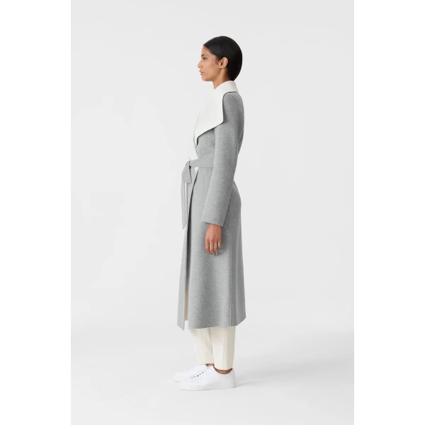 mai double-face wool wrap coat light grey mix-cream