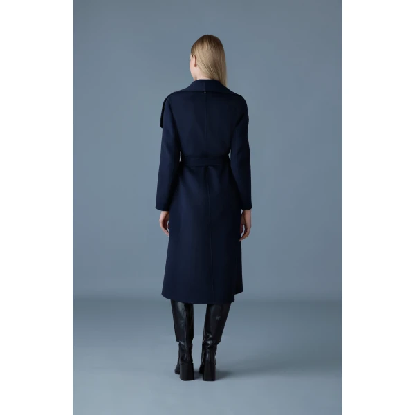 mai double-face wool wrap coat navy