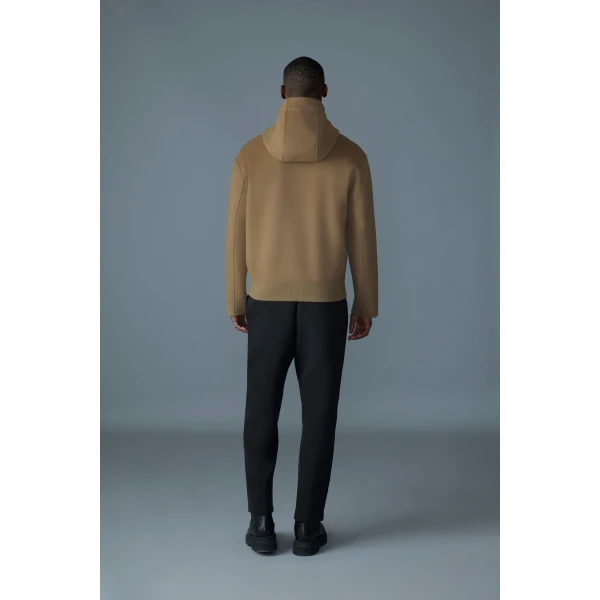 Mackage Malik Double-Face Wool Hooded Jacket in Light Camel
