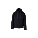 Mackage Malik Double-Face Wool Hooded Jacket in Navy