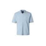 Mackage Marco Organic Cotton Polo in Fog Blue