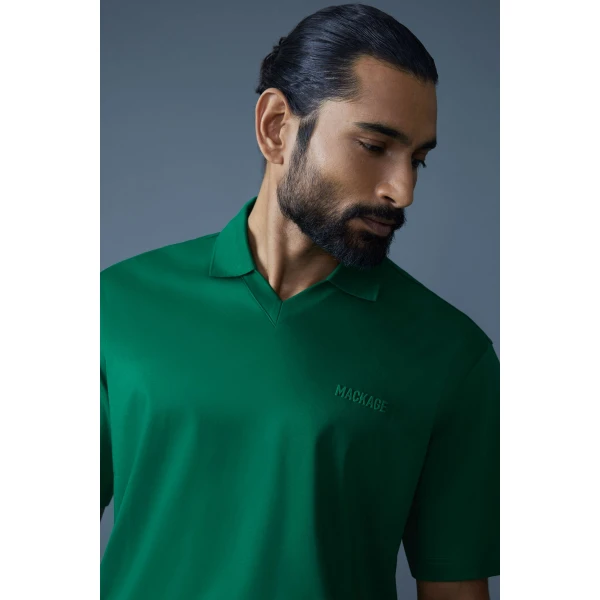 Mackage Marco Organic Cotton Polo in Leaf Green