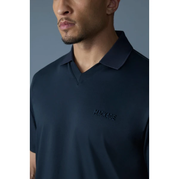 Mackage Marco Organic Cotton Polo in Navy