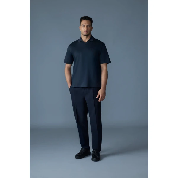 Mackage Marco Organic Cotton Polo in Navy