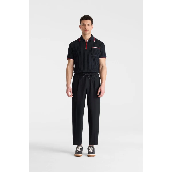 Mackage Martin-Z Pleated Wool Pants in Navy