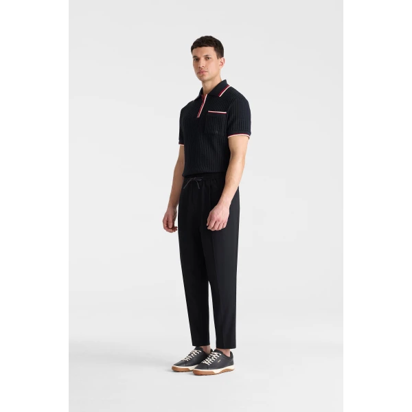 Mackage Martin-Z Pleated Wool Pants in Navy