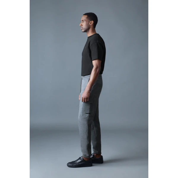 Mackage Marvin-R Double Face Jersey Cargo Sweatpants in Carbon Mix