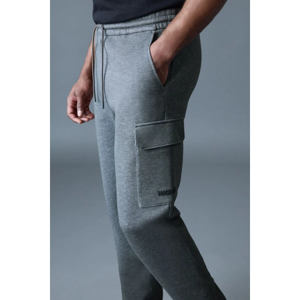 Mackage Marvin-R Double Face Jersey Cargo Sweatpants in Carbon Mix