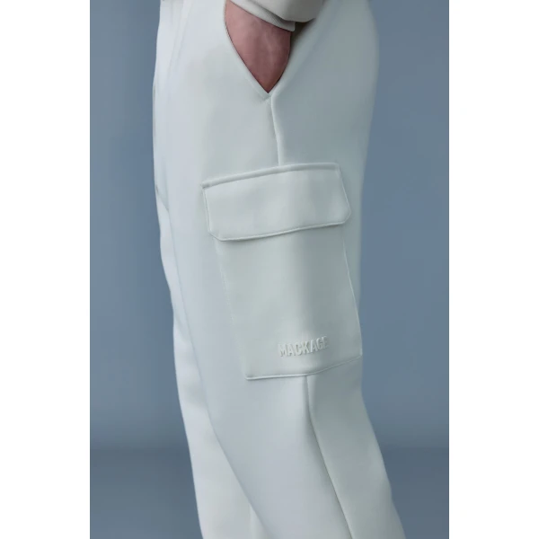 Mackage Marvin-R Double Face Jersey Cargo Sweatpants in Cream