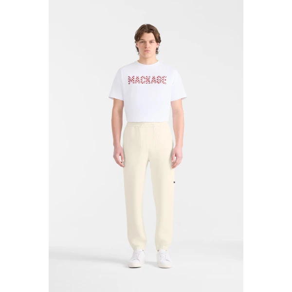 Mackage Marvin-R Double Face Jersey Cargo Sweatpants in Cream-Navy