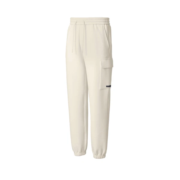 Marvin-R Double Face Jersey Cargo Sweatpants in Cream-Navy