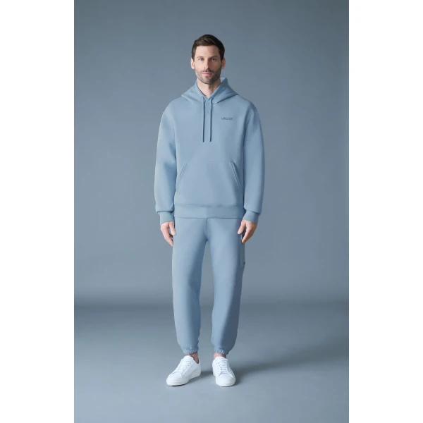 Mackage Marvin-R Double Face Jersey Cargo Sweatpants in Fog Blue
