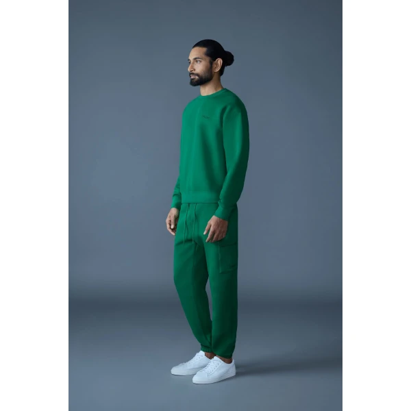 Mackage Marvin-R Double Face Jersey Cargo Sweatpants in Leaf Green