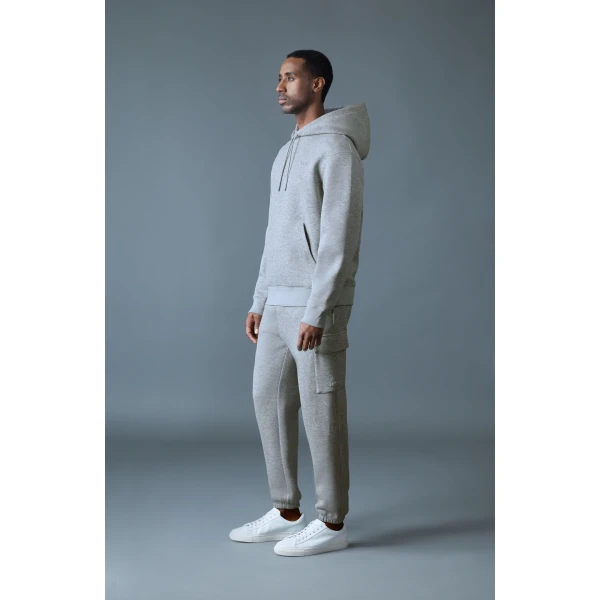 Mackage Marvin-R Double Face Jersey Cargo Sweatpants in Light Grey Mix
