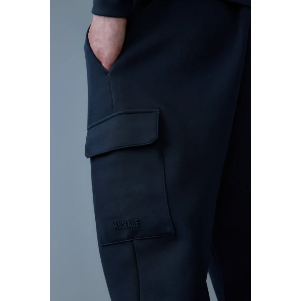 Mackage Marvin-R Double Face Jersey Cargo Sweatpants in Navy