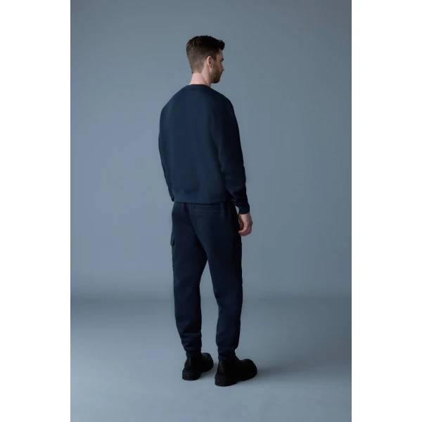 Mackage Marvin-R Double Face Jersey Cargo Sweatpants in Navy