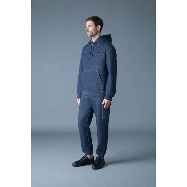 Mackage Marvin-R Double Face Jersey Cargo Sweatpants in Navy Melange